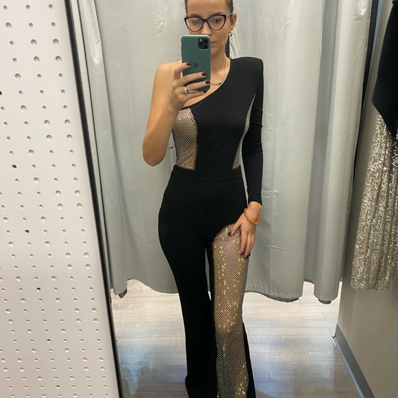 Black sequins jumpsuit - Picture 2 of 4